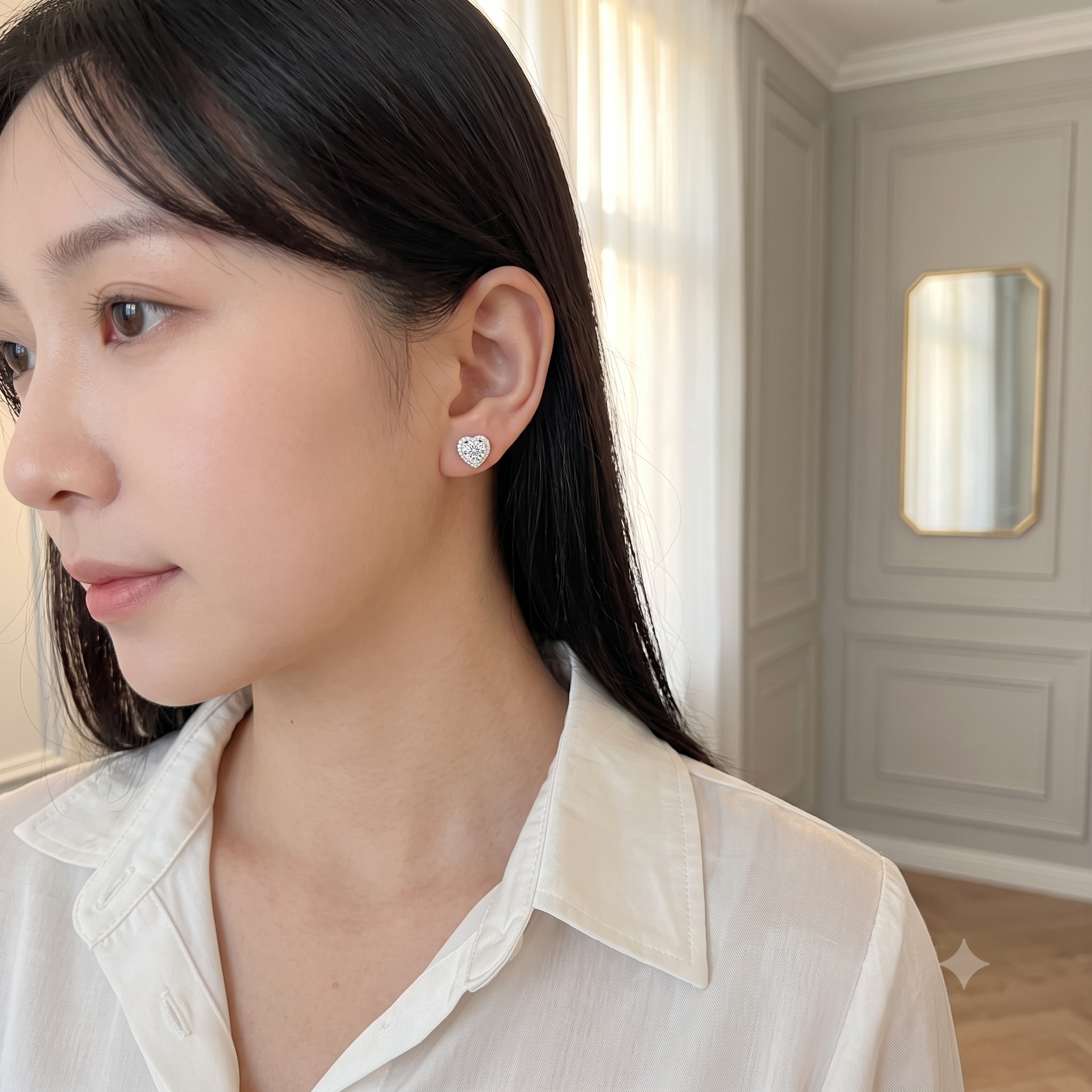 Heart Halo Studs
