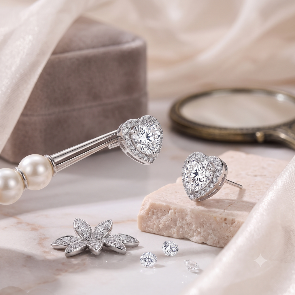 Heart Halo Studs