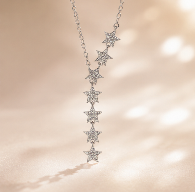 Midnight Galaxy Drop Moissanite Necklace