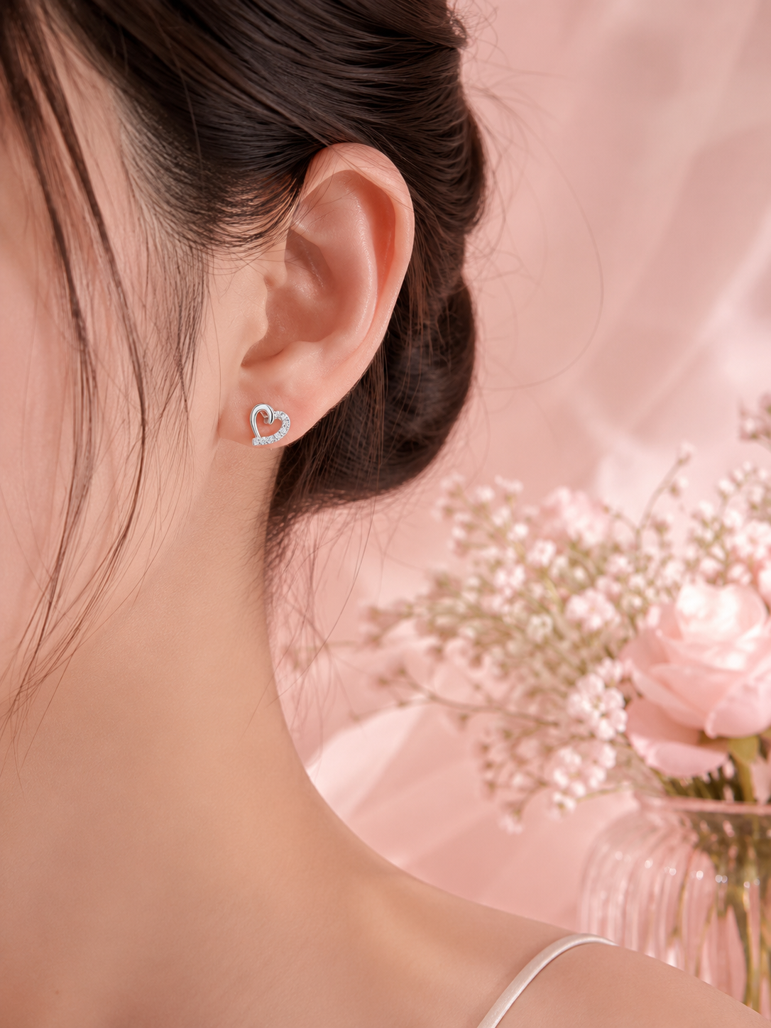 Moissanite Sweetheart Sparkle Earrings