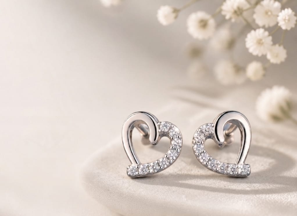Moissanite Sweetheart Sparkle Earrings