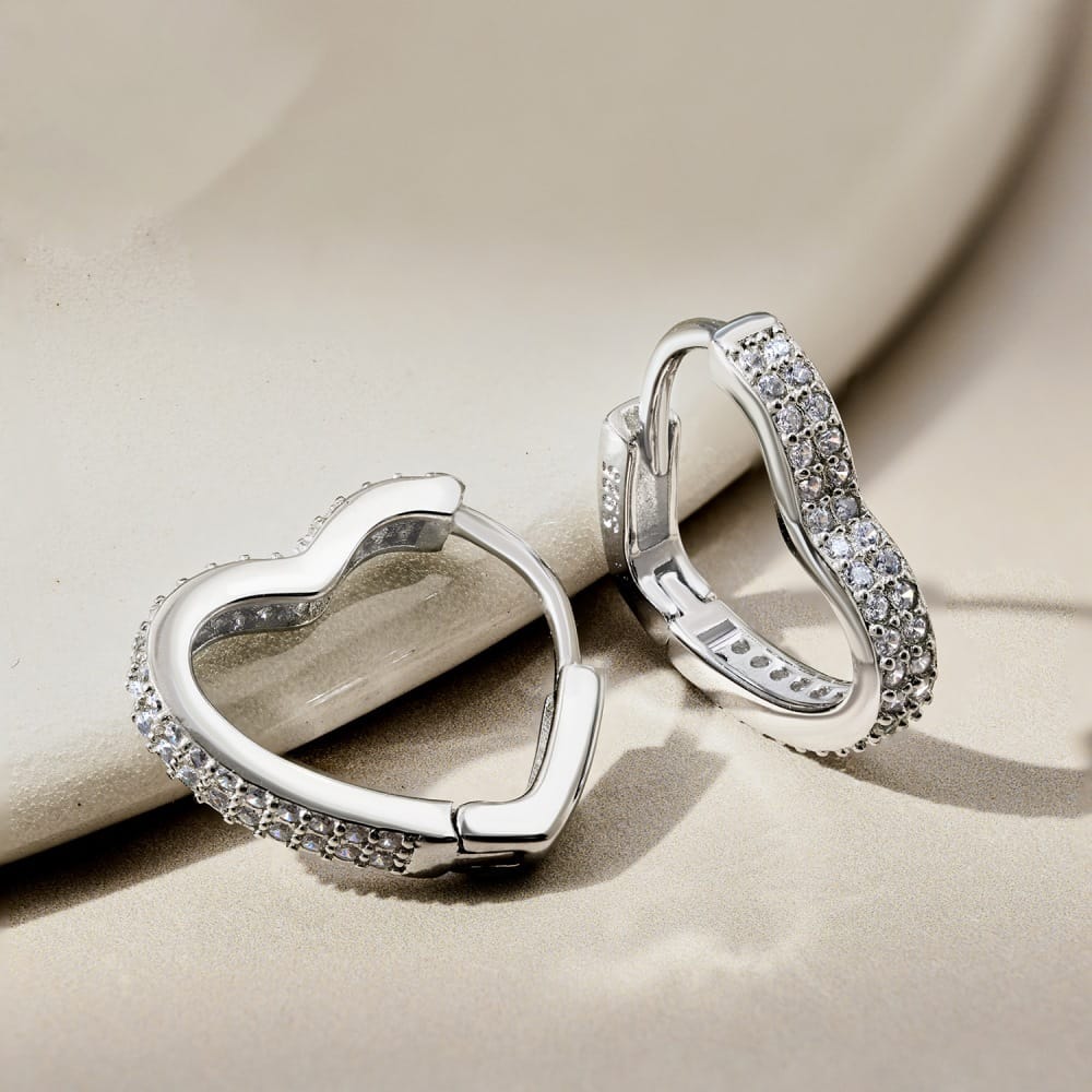 Aura Heart Huggies Earrings