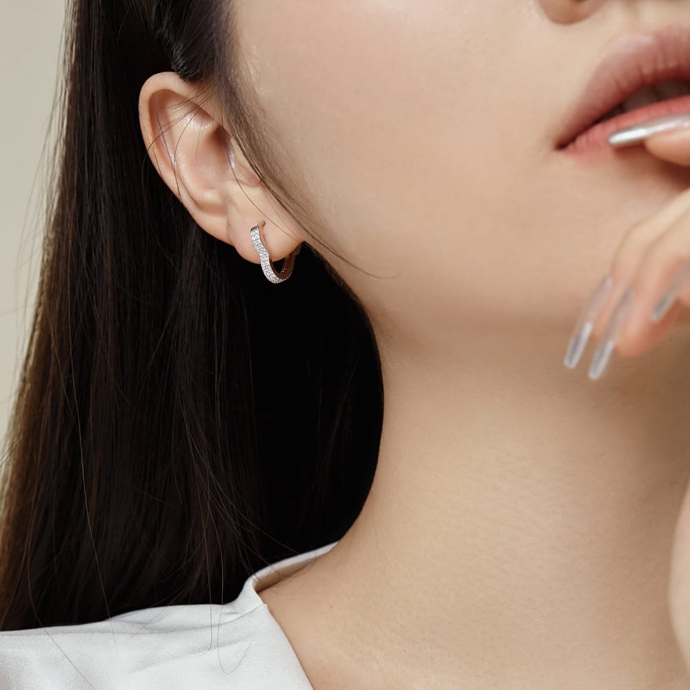 Aura Heart Huggies Earrings
