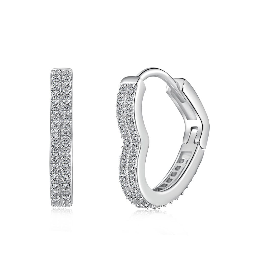 Aura Heart Huggies Earrings