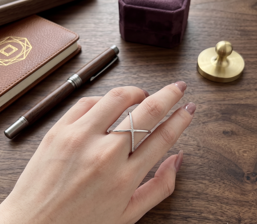 Whisper Cross Ring