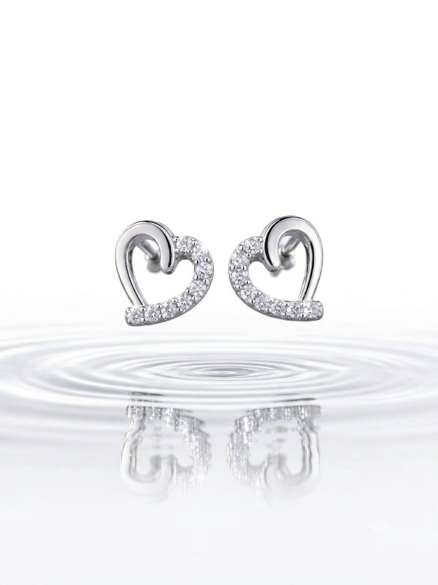 Moissanite Sweetheart Sparkle Earrings